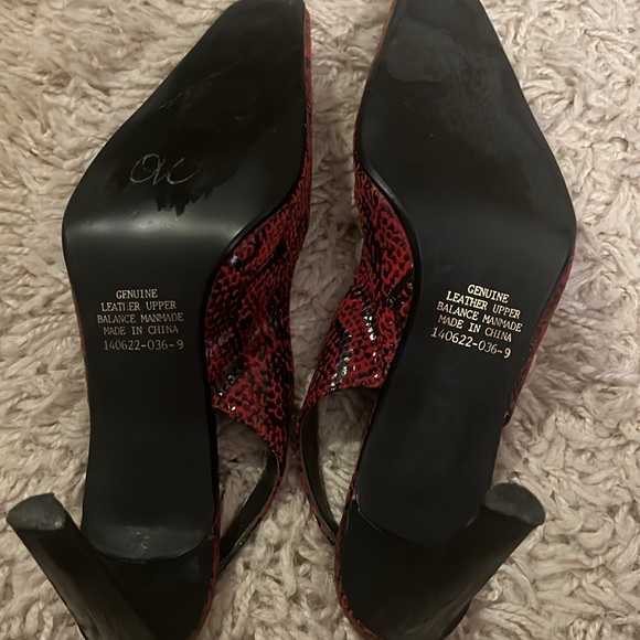 Vintage Colin Stuart Red Snakeskin Slingbacks - Picture 8 of 10